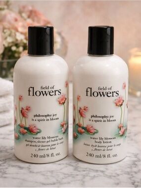 Philosophy Field of Flowers Water Lily Blossom Set 🌸 HTF Shower Gel 8oz Duo